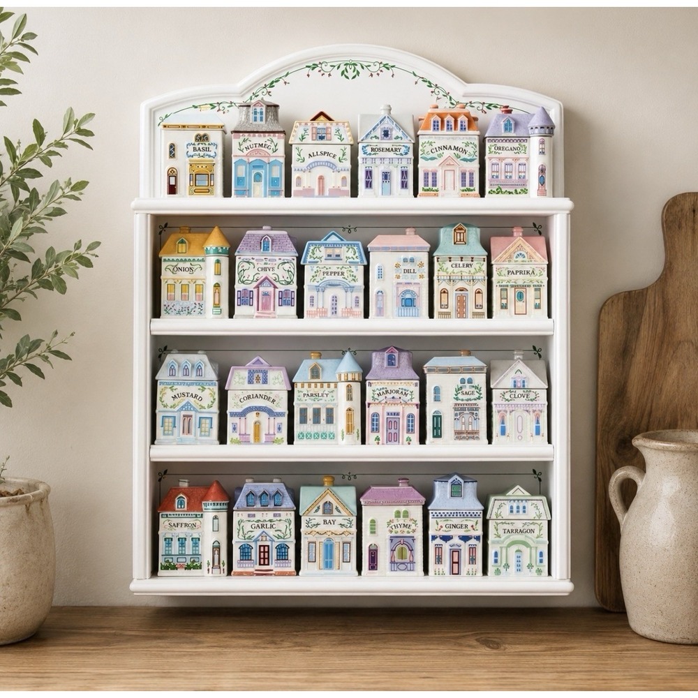 Lenox Spice Village Rack 2nd Edition White 24 Jar Display Shelf New in Box